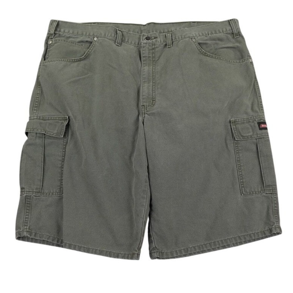 Dickies Cargo Shorts Mens 44 Olive Green Canvas Utility Workwear Relaxed Fit y2k